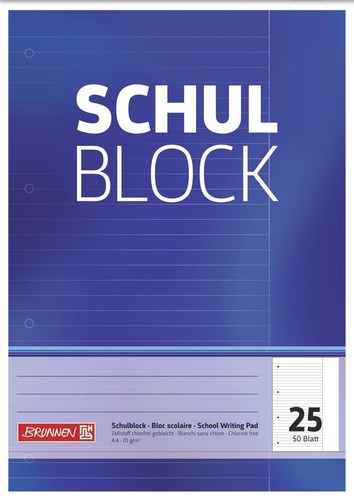 Schulblock din lineatur 25 - din, a4